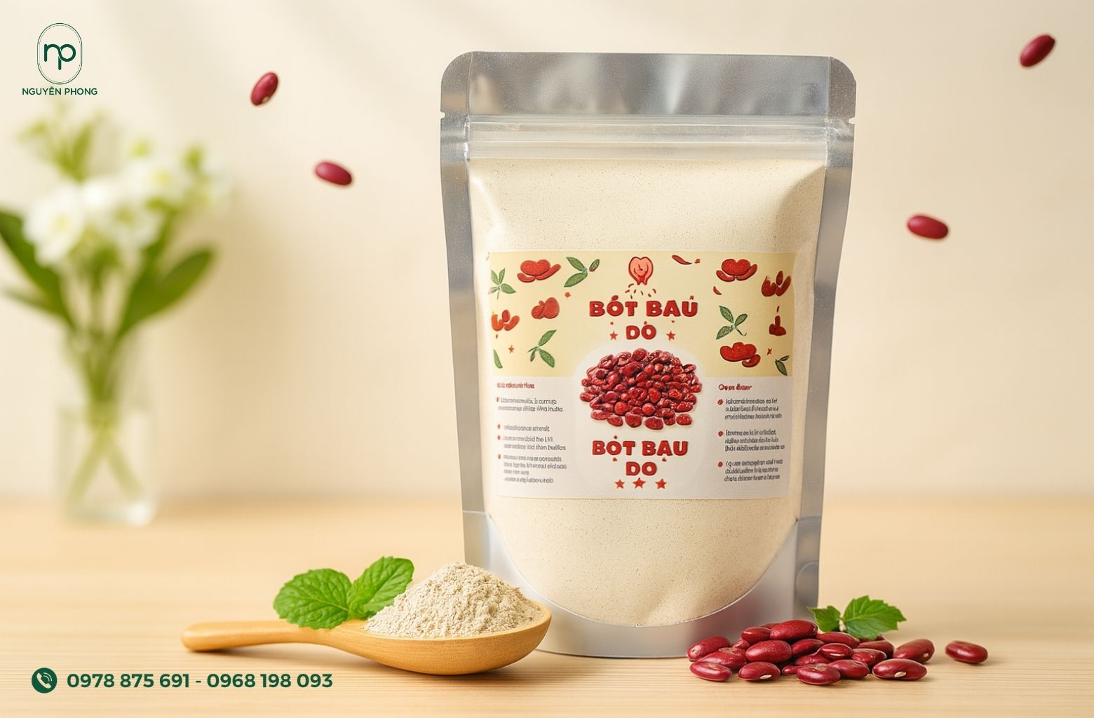 Tem dán bột đậu đỏ đẹp